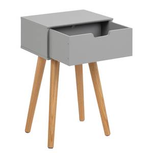 Nachttisch Minturno I Grau - Holzwerkstoff - Massivholz - 40 x 62 x 30 cm