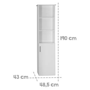 Standregal Sylt Weiß - Holzwerkstoff - Porzellan - 49 x 190 x 43 cm