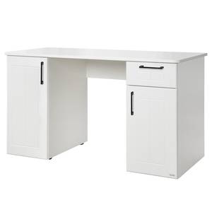 Schreibtisch Sylt Weiß - Holzwerkstoff - Porzellan - 123 x 73 x 59 cm