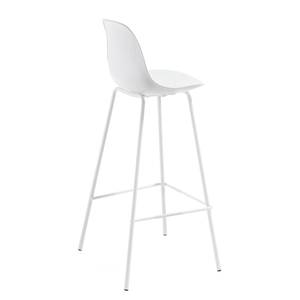 Chaises de bar Royale (lot de 2) Matière plastique et imitation cuir / Acier - Blanc