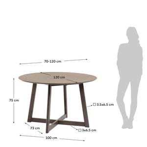 Eettafel Mobara essenhout/rubberboomhout - gefineerd essenhout/massief rubberboomhout