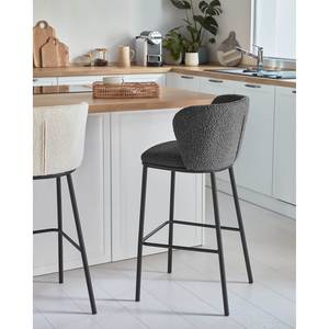 Chaises de bar Rovigo (lot de 2) Gris foncé