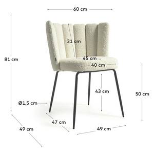 Gestoffeerde stoelen Crombie (set van 2) Wit