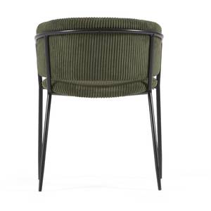 Chaises accoudoirs Vilhena IV (lot de 2) Velours côtelé - Vert olive foncé