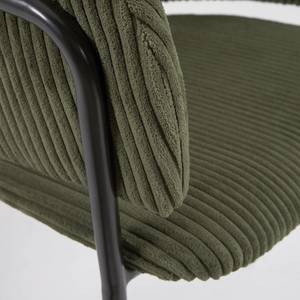 Chaises accoudoirs Vilhena IV (lot de 2) Velours côtelé - Vert olive foncé