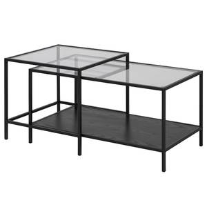 Couchtisch Coogee VII (2er-Set) Glas / Metall - Schwarz