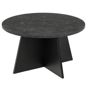 Axis Table basse diamètre 70cm, Imitation marbre noir