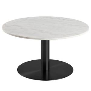 Tavolino da salotto Richfield Marmo / Metallo - Bianco marmo - Nero