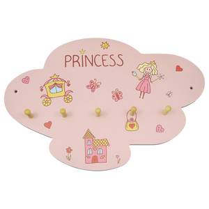 Kindergarderobe Prinzessin Multicolor - Holz teilmassiv - 37 x 5 x 54 cm