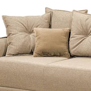 Schlafsofa Rutherford Webstoff Denga / Microfaser Laci: Beige / Ziernaht Beige