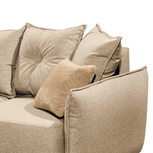 Ecksofa Rutherford II Webstoff Denga / Microfaser Laci: Beige / Ziernaht Beige - Ottomane beidseitig montierbar