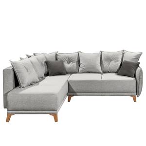 Ecksofa Rutherford II Webstoff Denga / Microfaser Laci: Silber / Anthrazit - Ottomane beidseitig montierbar