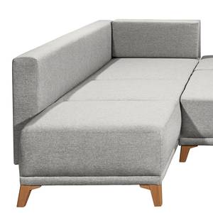 Ecksofa Rutherford II Webstoff Denga / Microfaser Laci: Silber / Anthrazit - Ottomane beidseitig montierbar