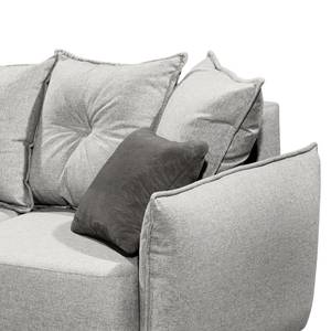 Ecksofa Rutherford II Webstoff Denga / Microfaser Laci: Silber / Anthrazit - Ottomane beidseitig montierbar