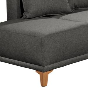 Ecksofa Rutherford II Webstoff Denga / Microfaser Laci: Graphit / Silber - Ottomane beidseitig montierbar