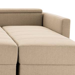 Ecksofa Looks II Webstoff Cody: Beige - Longchair davorstehend rechts