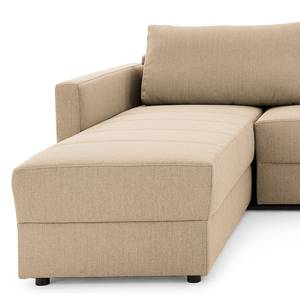 Ecksofa Looks II Webstoff Cody: Beige - Longchair davorstehend links