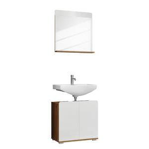Salle de bain Ciara V (2 éléments) Blanc brillant / Imitation chêne artisan
