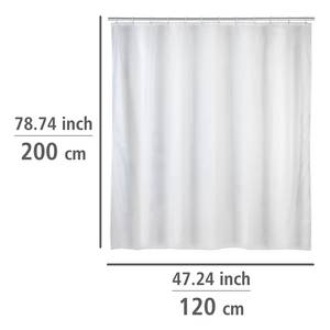 Duschvorhang Uni III Polyethylen-Vinylacetat - Weiß - 120 x 200 cm