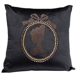 Coussin médaillon strass Verre / Polyester - Noir / Multicolore