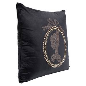 Coussin médaillon strass Verre / Polyester - Noir / Multicolore