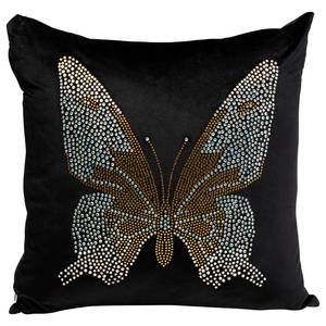 Sierkussen Diamond Butterfly glas/polyester - zwart/meerdere kleuren