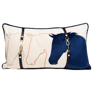 Coussin têtes de chevaux Polyester - Multicolore