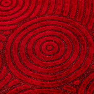 Laagpolig vloerkleed Tondo katoen/viscose - rood