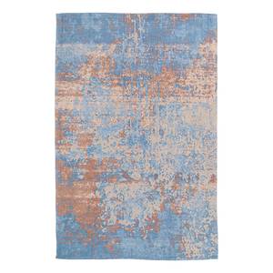 Laagpolig vloerkleed Angus katoen/polyester - blauw