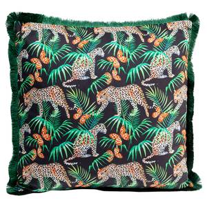 Coussin à franges Jungle léopards Polyester - Multicolore