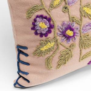 Coussin Embroidery Violet Coton / Chenille de polyester - Multicolore