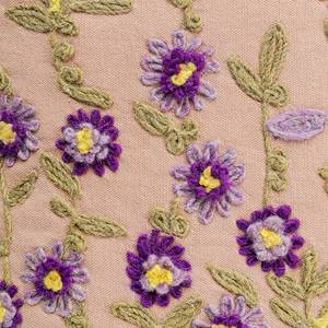 Coussin Embroidery Violet Coton / Chenille de polyester - Multicolore