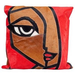 Coussin femme cheveux rouges longs Peau de vache / Polyester - Multicolore