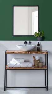 Set di mobili da bagno Kaawo (2) Acacia massello / Ferro - Acacia / Nero - Larghezza: 90 cm