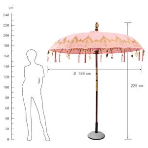 Parasol ORIENTAL LOUNGE Coton / Bois fruitier - Rose