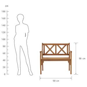 Banc de jardin LOVEBIRD Partiellement en acacia massif - Naturel