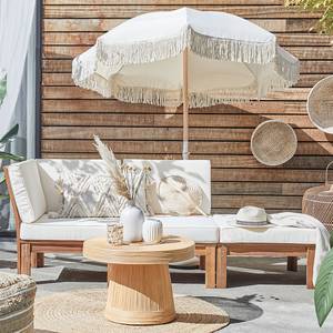 Strandparasol BOHO LOUNGE deels massief beukenhout/polyester - crèmekleurig