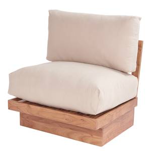 Fauteuil de jardin DOCKLAND Partiellement en acacia massif / Coton - Marron / Crème