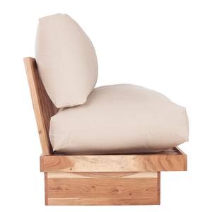 Fauteuil de jardin DOCKLAND Partiellement en acacia massif / Coton - Marron / Crème