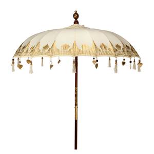 Parasol ORIENTAL LOUNGE I Coton / Bois fruitier - Crème