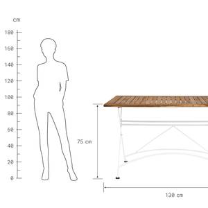 Gartentisch PARKLIFE Eisen / Akazie teilmassiv - Weiß