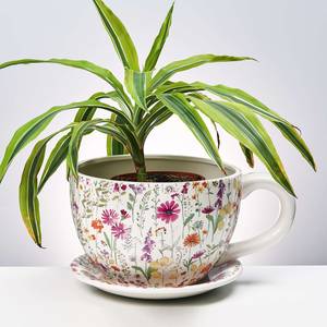 Cache-pot PLANT A CUP FLEURS Dolomite - Multicolore