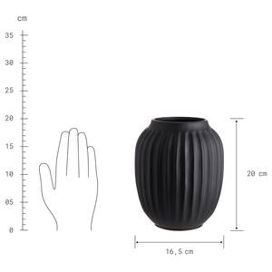 Vase LIV Porzellan - Schwarz - Höhe: 20 cm