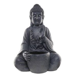 Statue mit Blumentopf BUDDHA Magnesia - Dunkelgrau