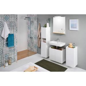 Colonne de salle de bain Quickset 947 Blanc / Imitation chêne Riviera