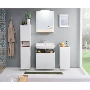 Meuble bas Quickset 947 Blanc / Imitation chêne Riviera