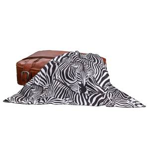 Handdoek Zebra polyester - zwart/wit
