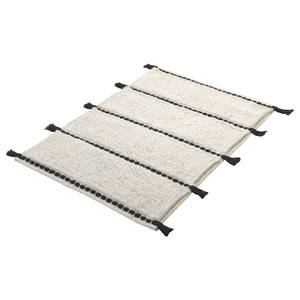 Tapis de bain Travis Coton - Crème / Noir - 90 x 60 cm