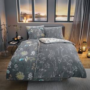 Bettwäsche Savannah Mako-Satin - Grau - 135 x 200 cm + Kissen 80 x 80 cm