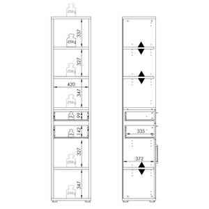 Open dossierkast Homebase II Riviera eikenhouten look - Breedte: 47 cm